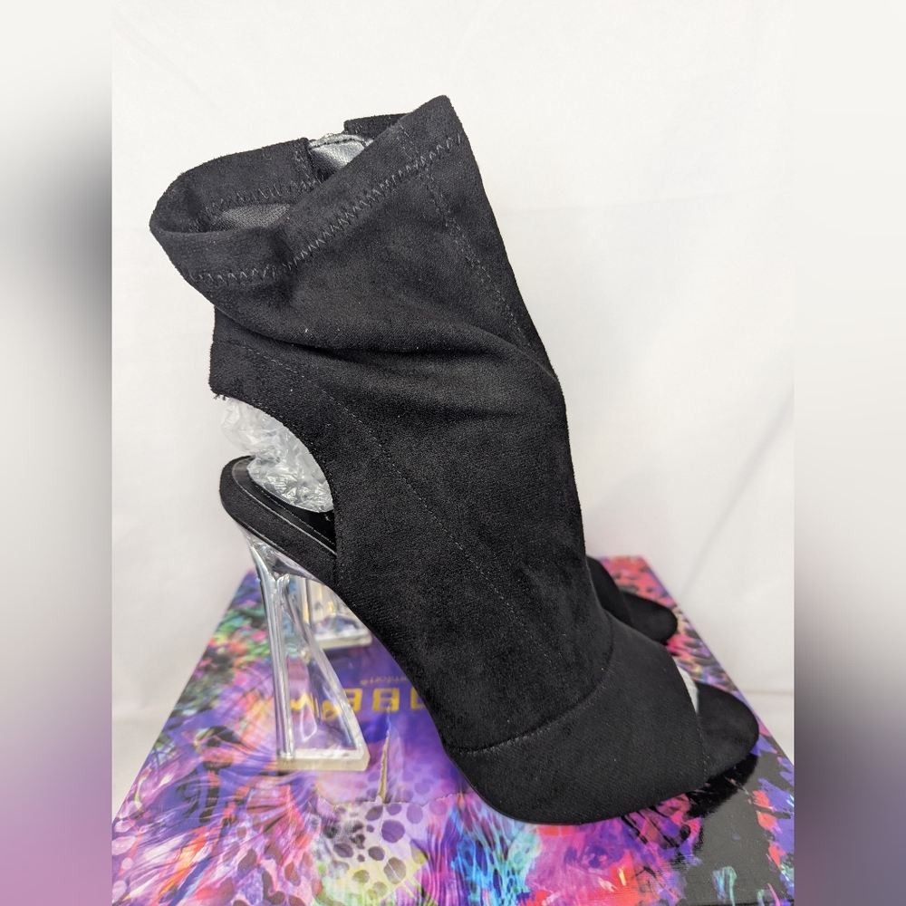 Cape Robbin Cally Round Toe Clear Block High Heels Size 8 - Picture 1 of 9